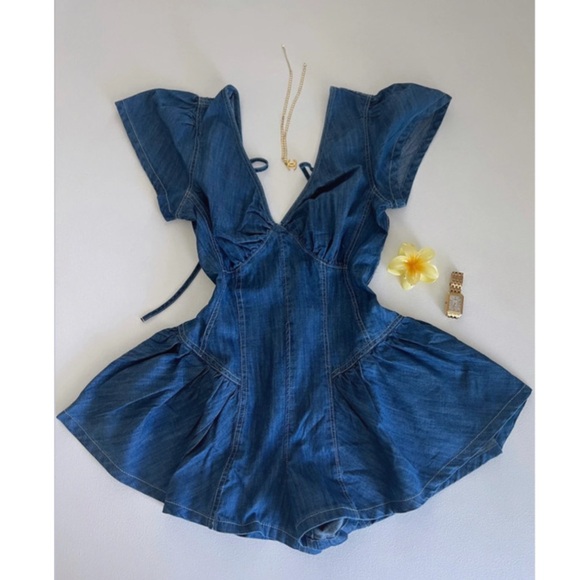 Free People Other - FREE PEOPLE PLAYSUIT DENIM